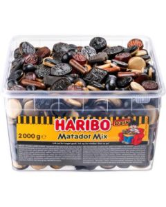 Haribo Matador Mix Dark med sød, salt, fyldt og overtrukket lakridsblanding