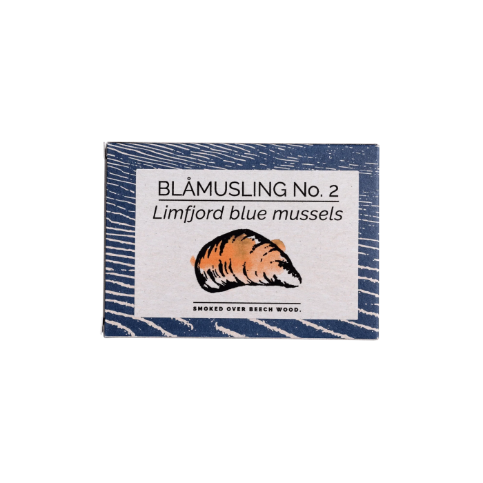 Tin of FANGST Blåmusling No. 2 Nordic blue mussels in organic oil