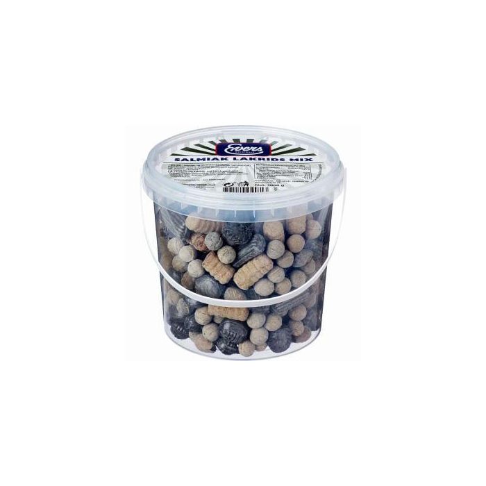 Evers Salmiak Lakrids Mix Display 1kg med salmiak- og lakridsbolsjer