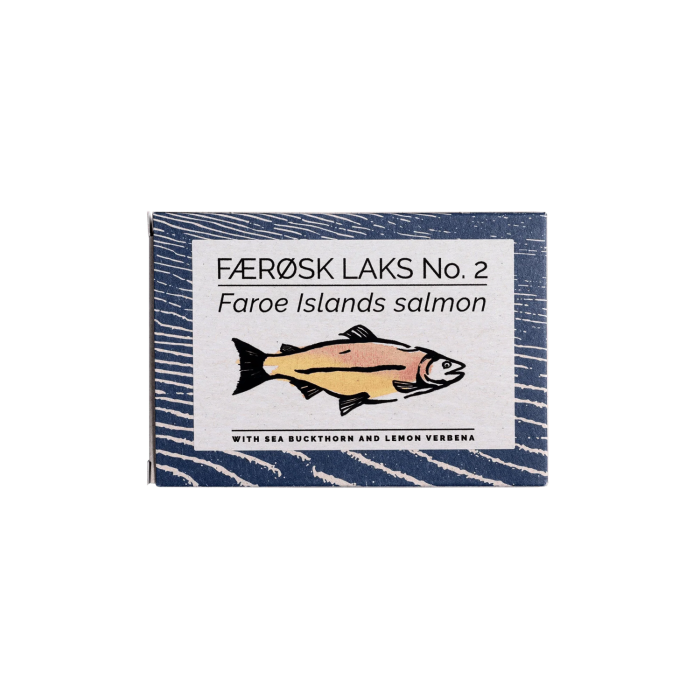 Tin of FANGST Faroe Salmon No. 2 in organic oil