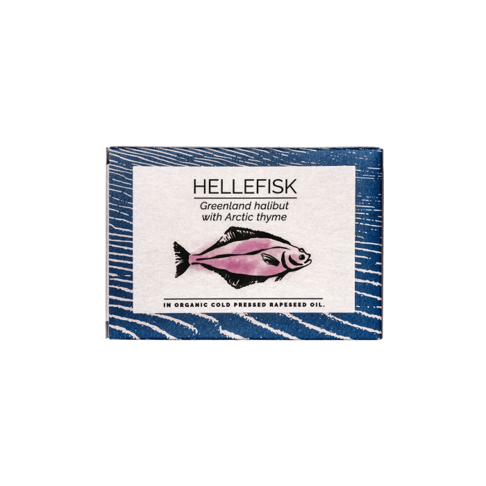 Tin of FANGST Halibut in organic oil Tin of FANGST Halibut in organic oil