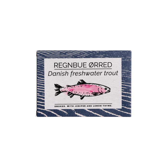 Tin of FANGST Rainbow Trout in organic oil