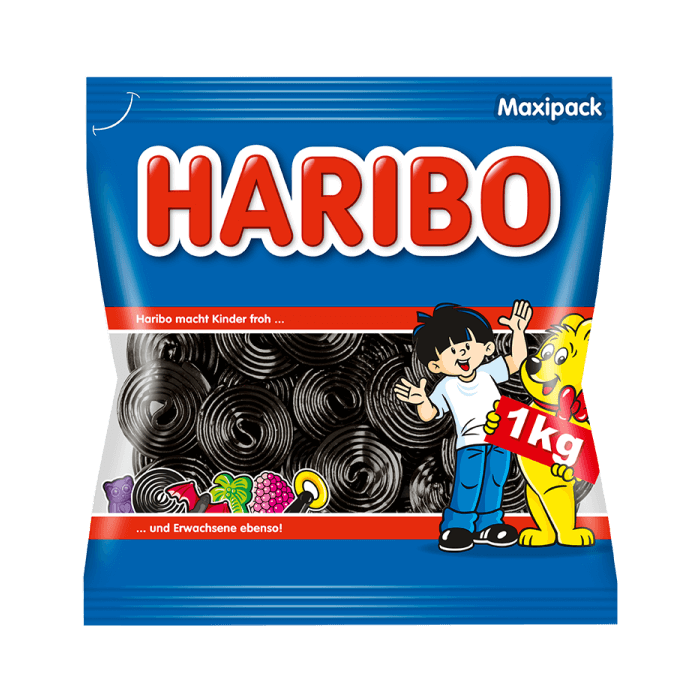 HARIBO Lakritz Schnecken 1000 g med klassiske, sejt lakridsruller HARIBO Lakritz Schnecken 1000 g med klassiske, sejt lakridsruller