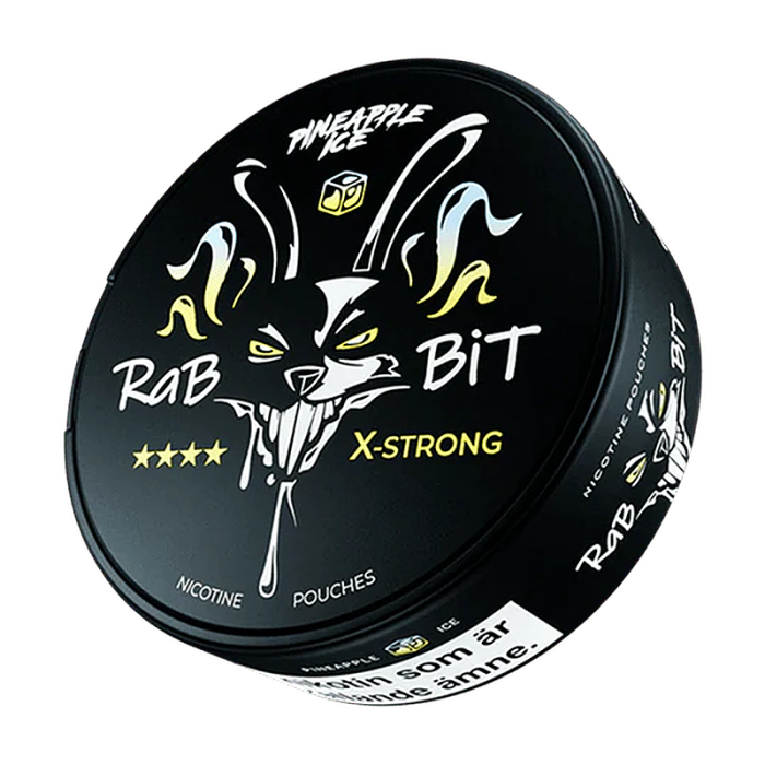 RABBIT Pineapple Ice Nicotine Pouches – slim nicotine pouches with tropical pineapple flavor and cooling ice sensation