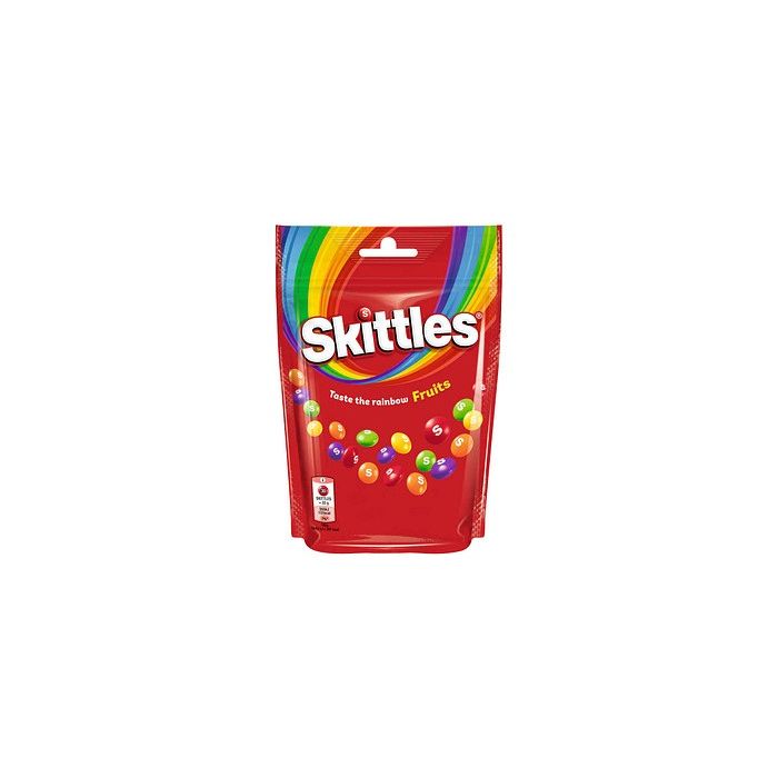 Skittles Fruits 136g farverige chewy slik med sprød skal og frugtsmag Skittles Fruits 136g farverige chewy slik med sprød skal og frugtsmag