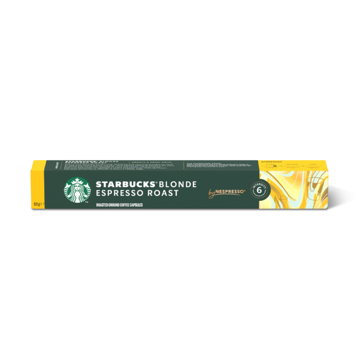Starbucks Blonde Espresso Roast capsules for Nespresso – smooth balanced espresso with sweet notes Starbucks Blonde Espresso Roast capsules for Nespresso – smooth balanced espresso with sweet notes